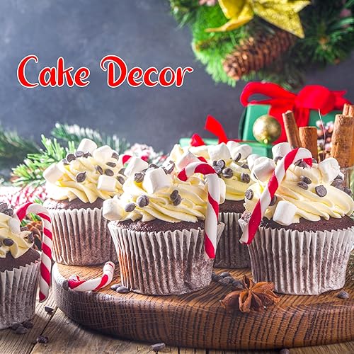 Miniatura 6 de Giegxin 60 caramelos de Navidad para manualidades, adornos de menta falsos de plástico, adornos de menta, mini caramelos falsos para colgar en el