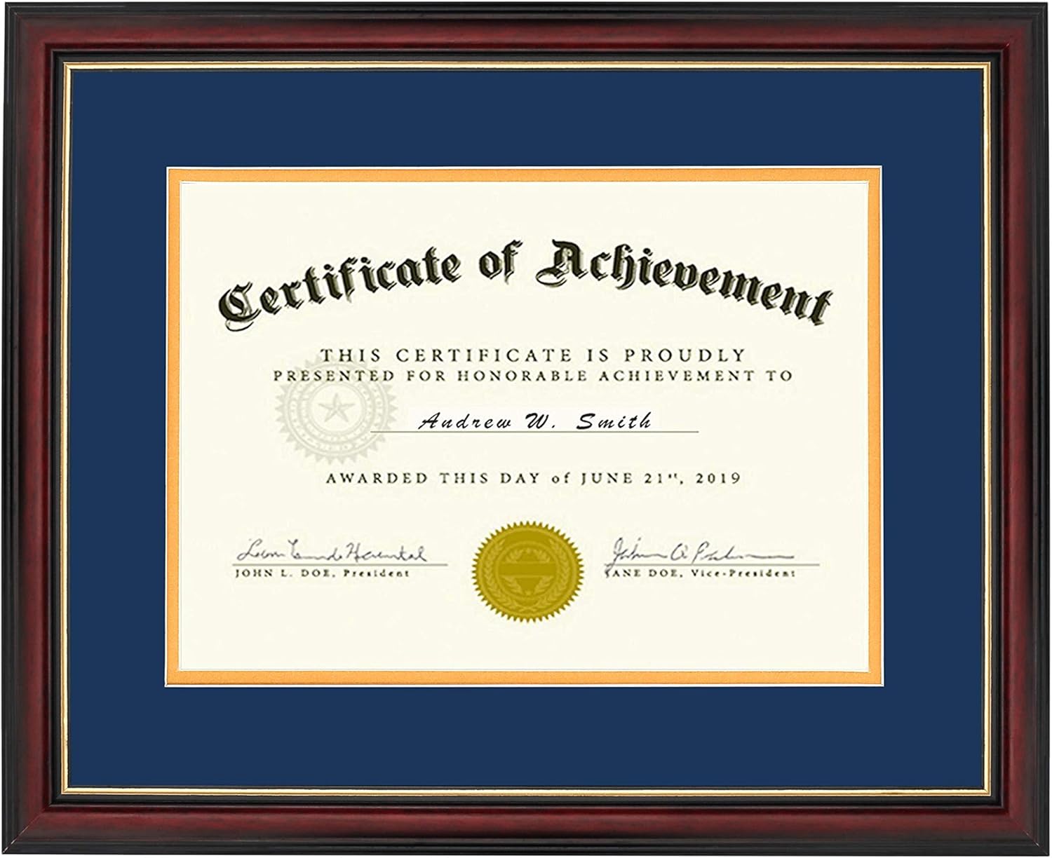 Document Frame for 8.5x11 Inch Diploma/Certificate with