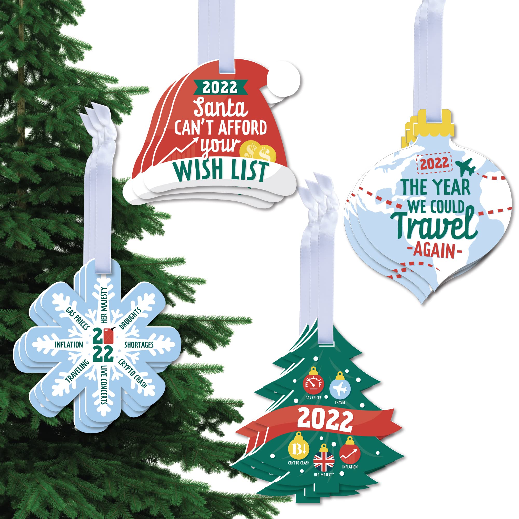 Big Dot of Happiness 2022 Year in Review - Funny Inflation Holiday Keepsake  Decorations - Christmas Tree Ornaments - Set of 12 : Amazon.sg: Home