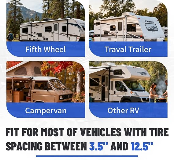Camper Wheel Chock Stabilizer 2 Sets for RV Travel Trailer Heavy Duty RV Tire Scissor Locking X Chock RV Stabilizer Wheel Chock Anti-Move Tire Wheel Chock