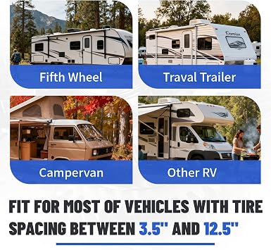 Camper Wheel Chock Stabilizer 2 Sets for RV Travel Trailer Heavy Duty RV Tire Scissor Locking X Chock RV Stabilizer Wheel Chock Anti-Move Tire Wheel Chock