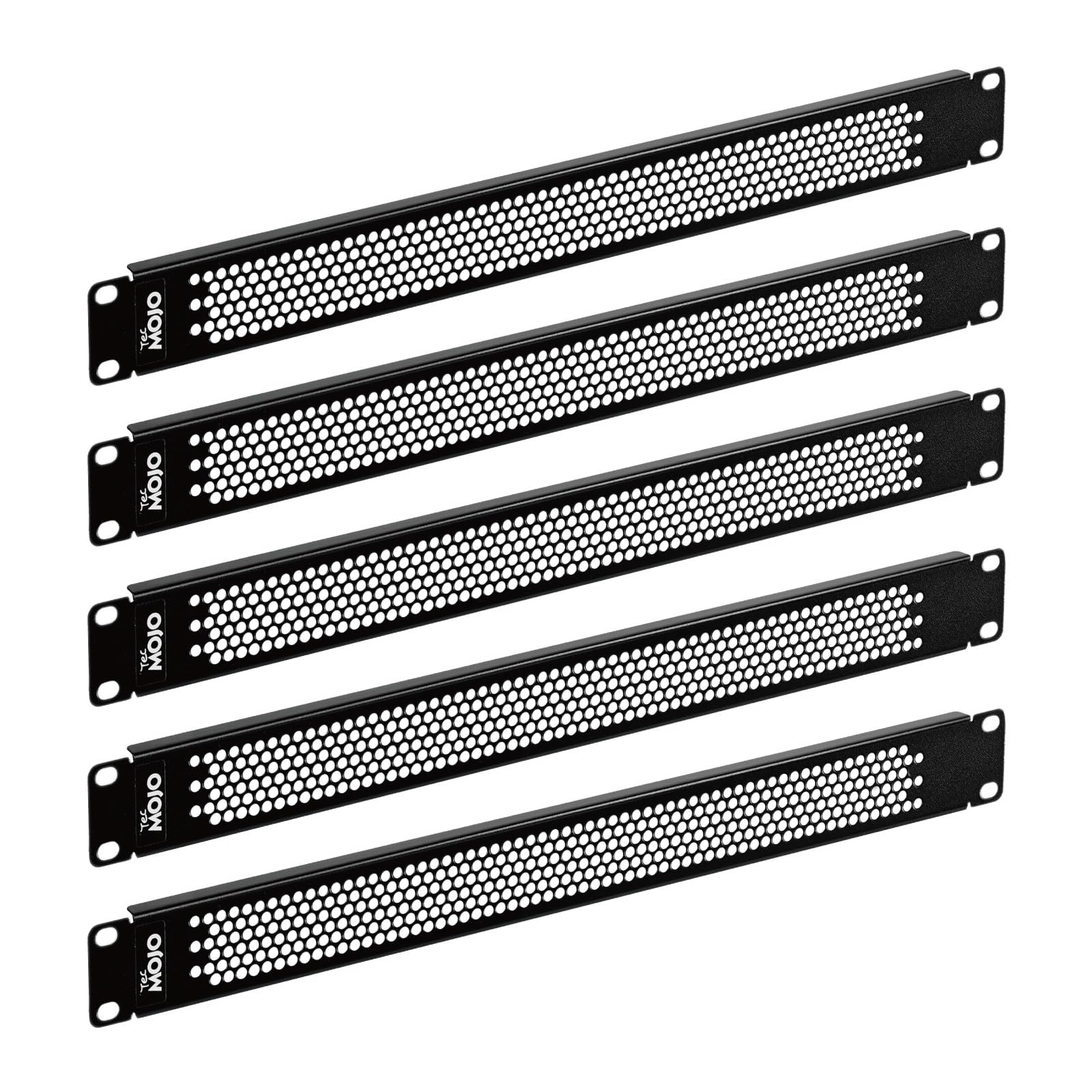 Tecmojo Copertura Cieca 1U, Pannello di Montaggio su Rack Perforato 19", 5 Pezzi, Nero