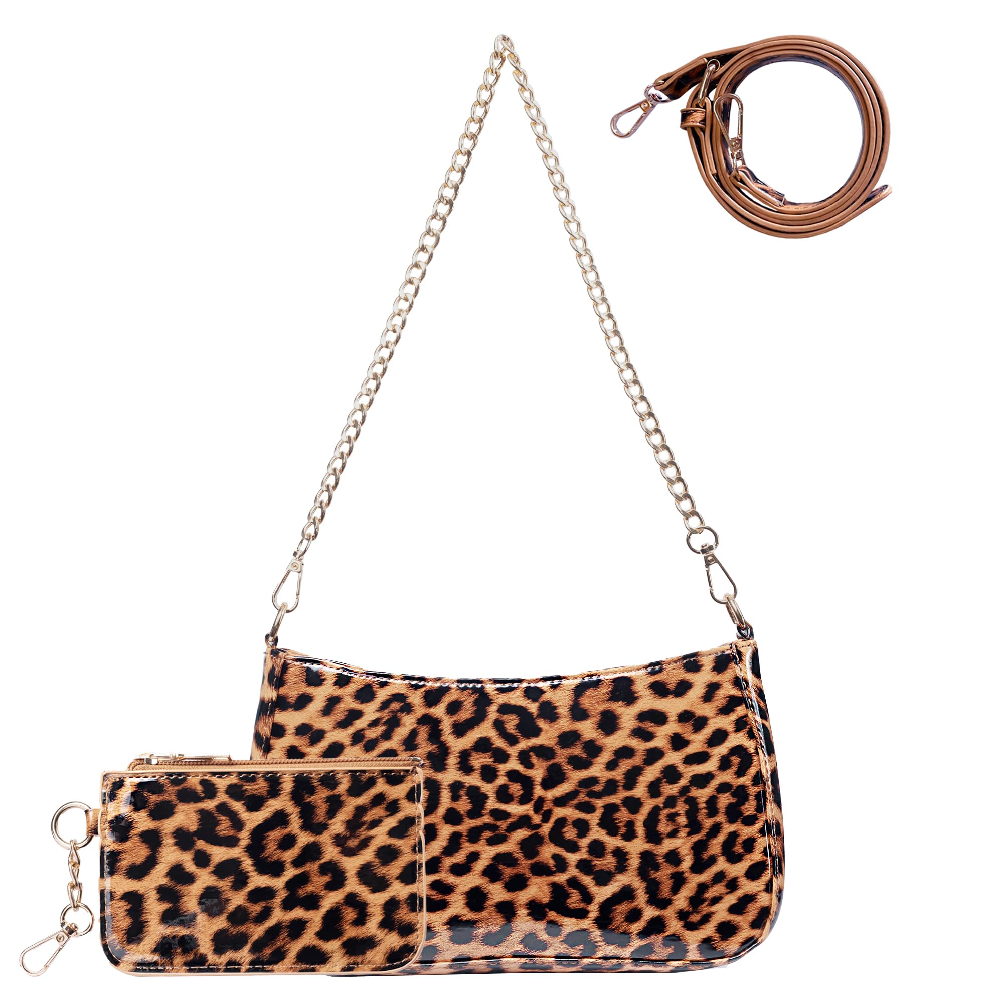 Sunwel FashionWomen's Cow Print Underarm Bag Small Shoulder Bag Crossbody  Cluth Purse for Women with Double Straps