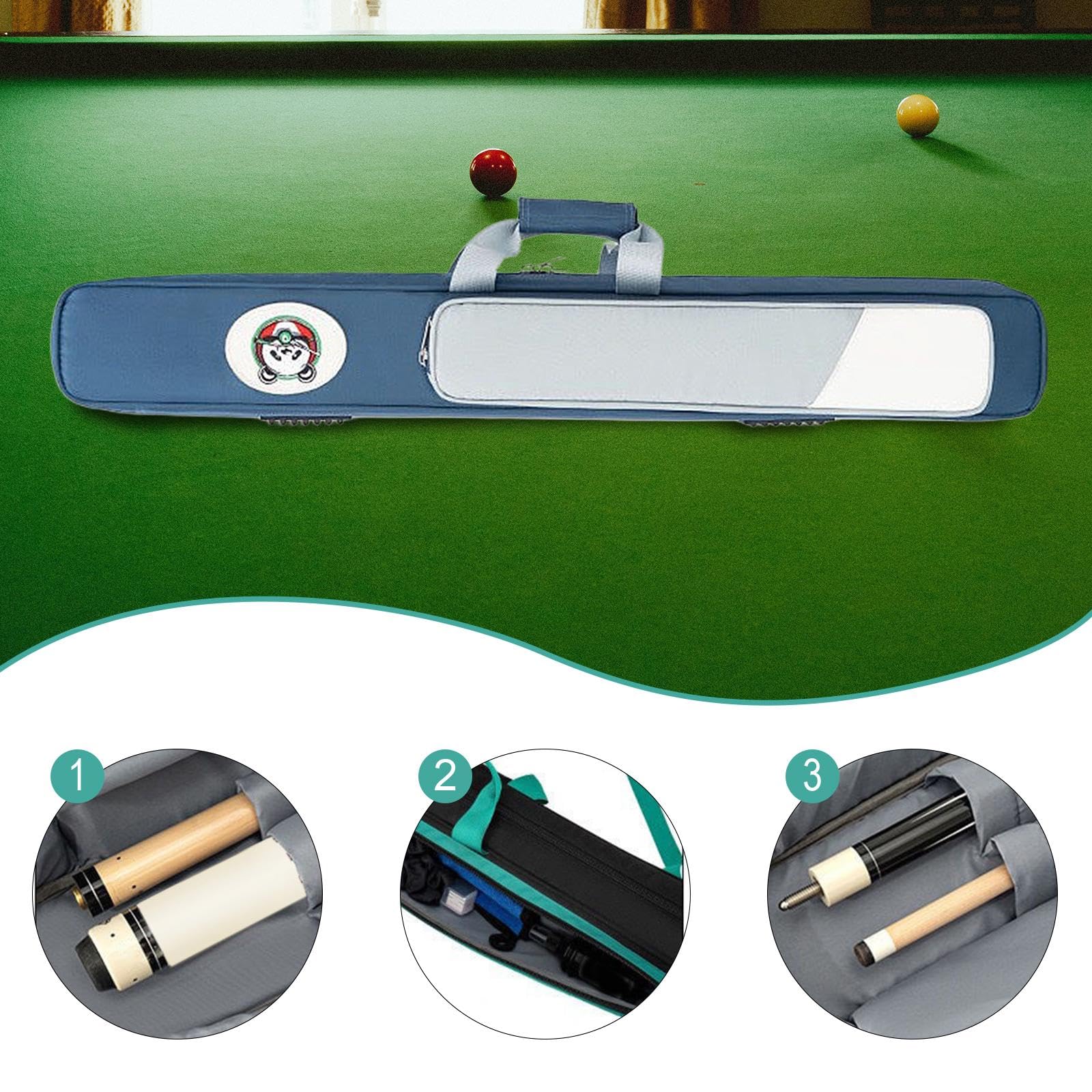 Étui pour Queues de Billard Mallette de Rangement et Housse de Protection pour 5 Cannes avec Poignée Confortable Adapté pour Les Joueurs de Tous