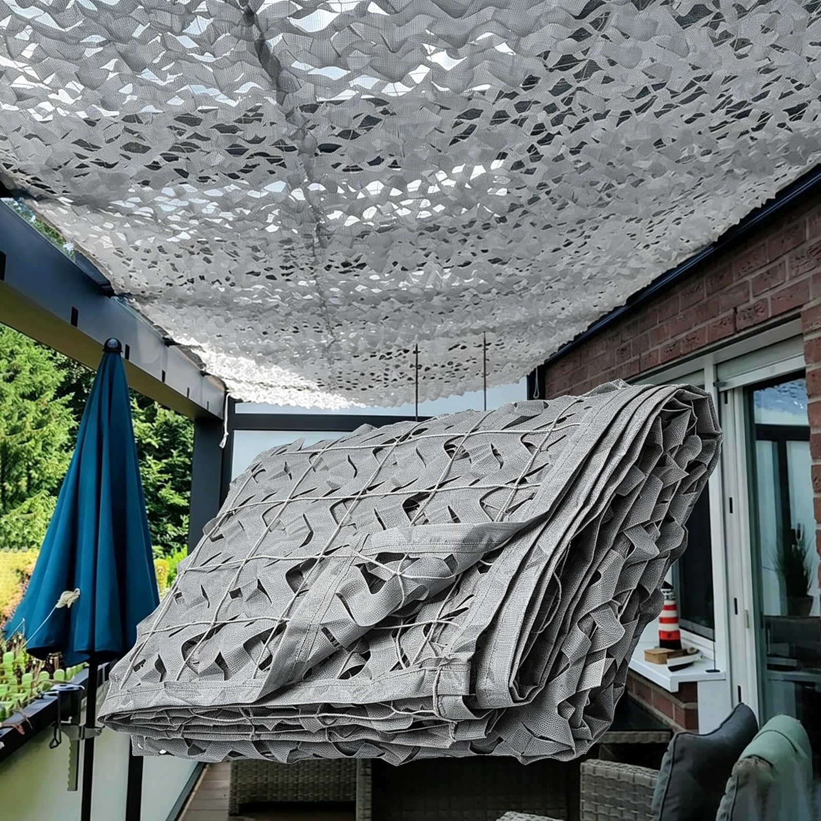 Tarnnetz Jagd Camouflage Netz Sonnensegel für 2x3m 3x4m 4x6m 10x10m Camping Tarnung Net für 210D Outdoor Militär Sichtschutz Garten Thema Dekoration Militär Grade Camouflage Netz 4x7m Grau