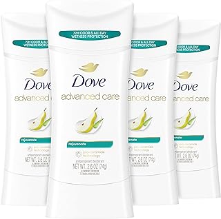 Advanced Care Antiperspirant Deodorant Stick Rejuvenate 4 Count to help skin barrier repair after shaving by boosting skin's ceramide levels 72-hour odor control for soft underarms 2.6 oz