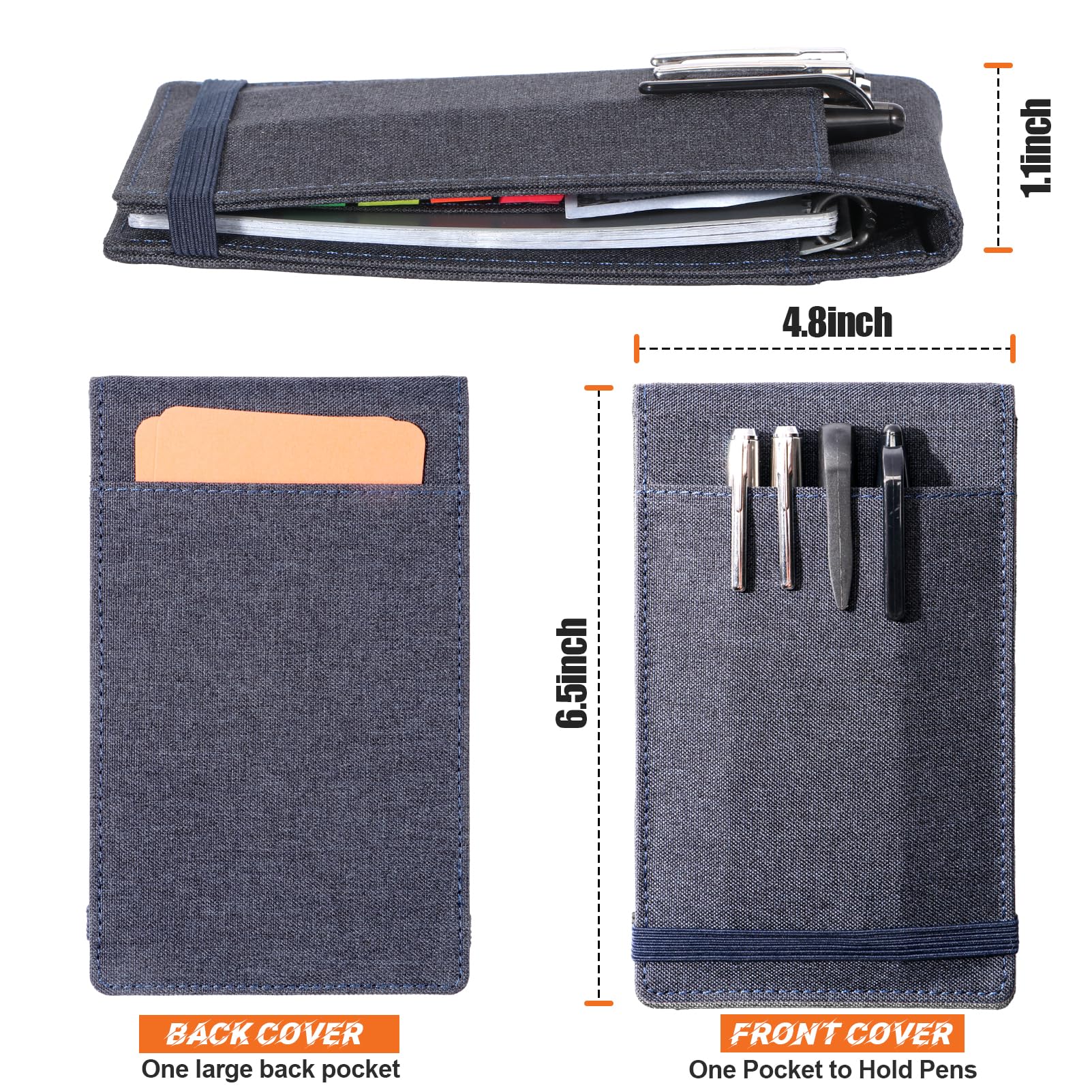 Rocketbook Housse de carnet de notes mini 8,9 x 14 cm imperméable avec porte-stylo et porte-cartes