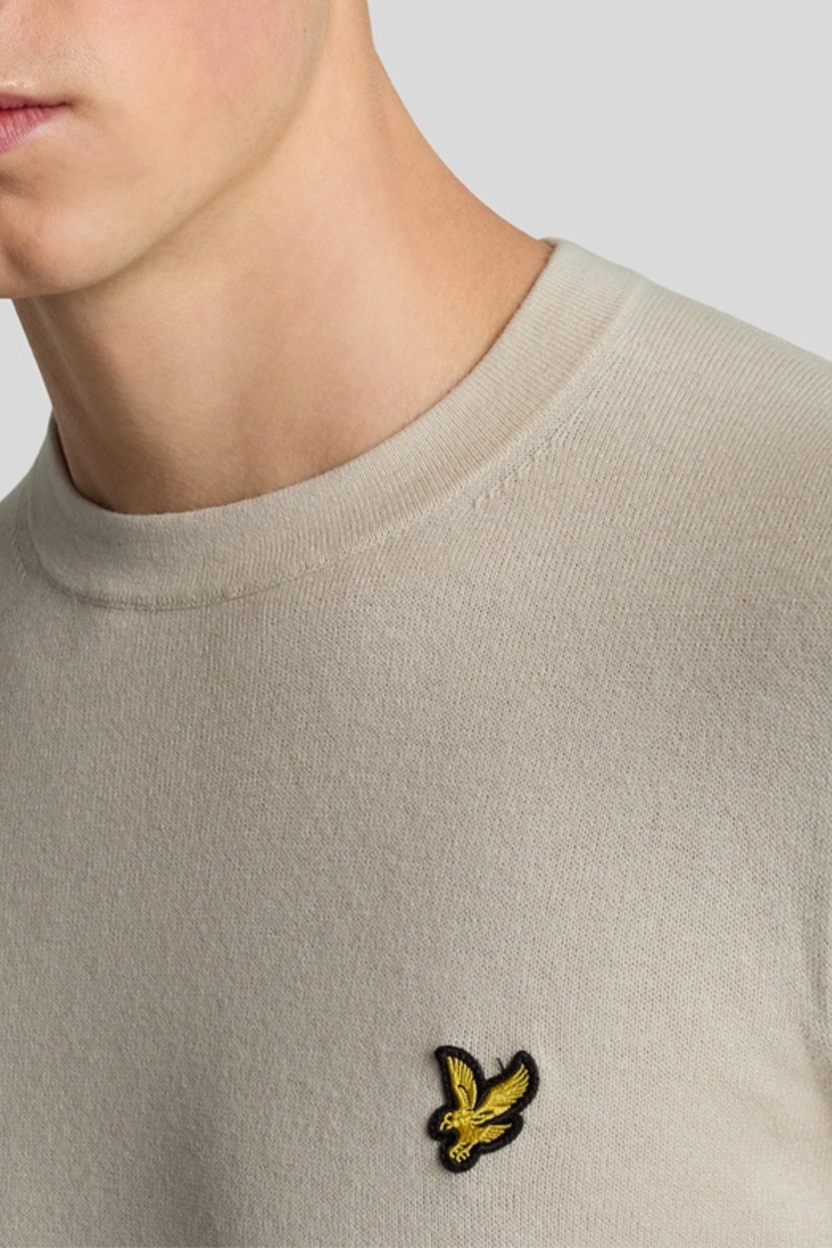 Lyle & Scott Herren-Golfpullover aus Baumwoll-Merinowolle mit Rundhalsausschnitt