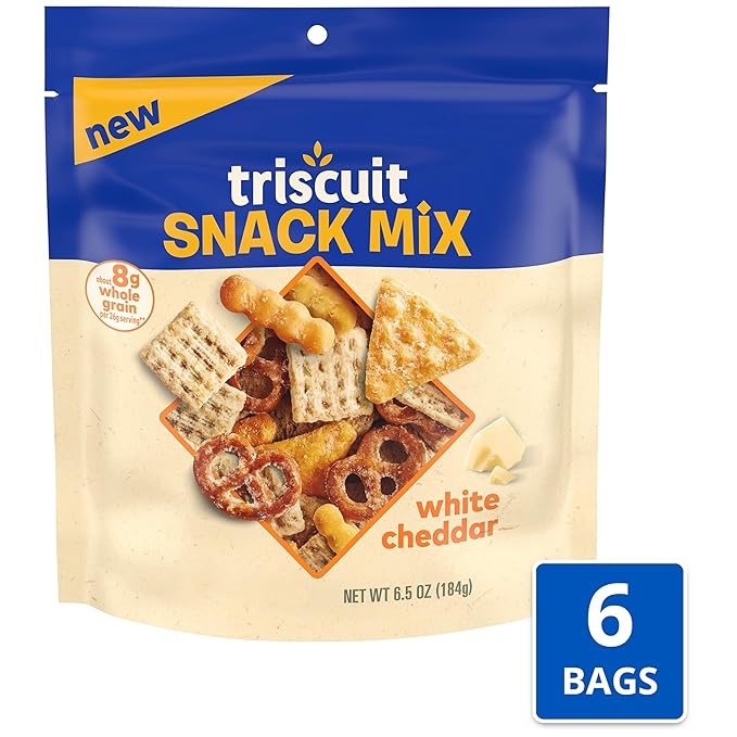 Snack Mix Galletas Triscuit Sabor Queso Cheddar Blanco 6 Bolsas miniatura 4