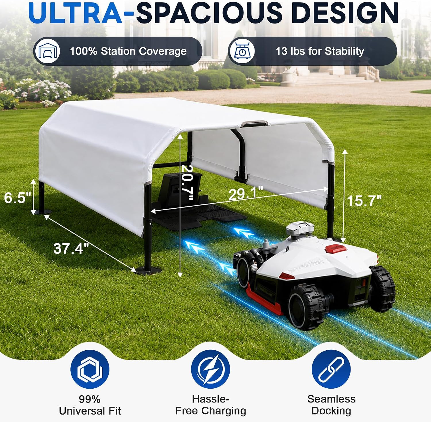 37.4"x29.1"x20.7" Universal Robot Mower Garage, Waterproof, UV-Proof