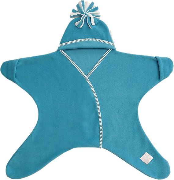 Tuppence and Crumble Nursery,Bedding,Blankets & Swaddlers,Swaddles Tuppence and Crumble Star Baby Wrap Turquoise Size Medium