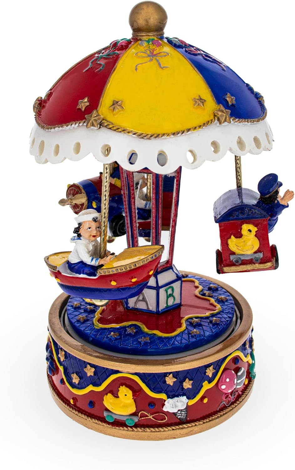 BestPysanky Musical Figurine with Airplane, Boat, and Train