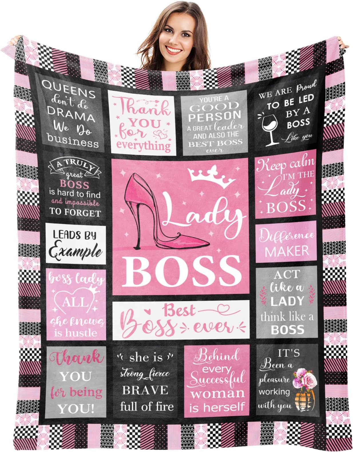 Boss Day Gifts for Women, Boss Lady Gifts for Women, Boss Gift Blanket 50"x60", Best Thank You Appreciation Office Gift for Female Boss, Birthday, Leaving, Christmas