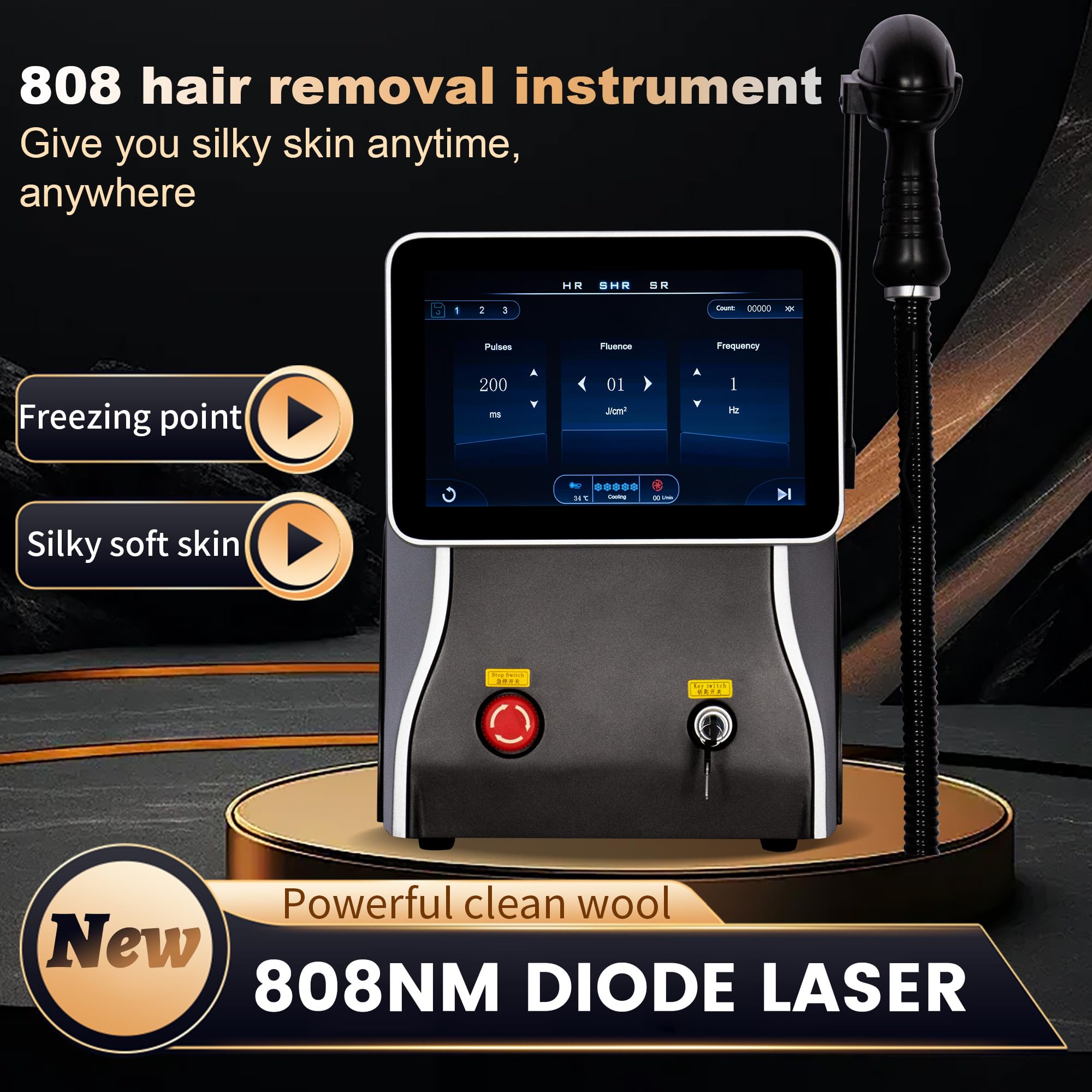 2026 macchina permanente 755 808 1064nm di depilazione del laser a diodi della depilazione 755 808 1064nm