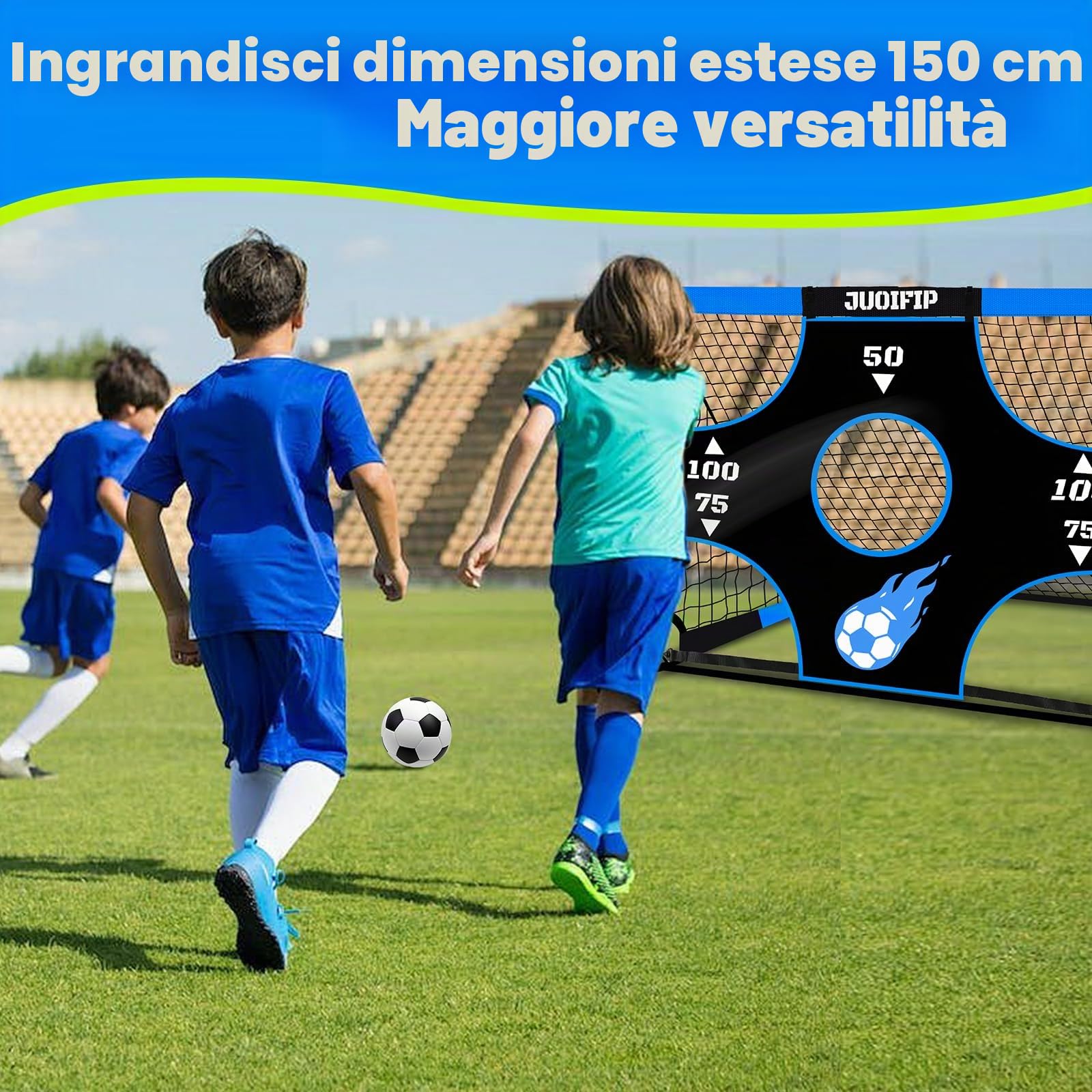 NZQXJXZ - Porta da calcio 3-in-1 per bambini, rete da calcio 150 x 120 cm, pali da calcio per giardino con 2 tessuti intercambiabili e una palla, borsa per il trasporto, facile da montare e pieghevole