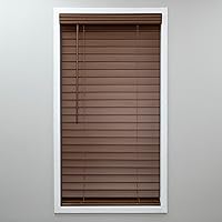 Vista 10 de Eclipse Persianas de madera falsa de 2 pulgadas, 29 x 72 pulgadas en roble oscuro - Persianas sin cordón, certificadas como seguras para niños