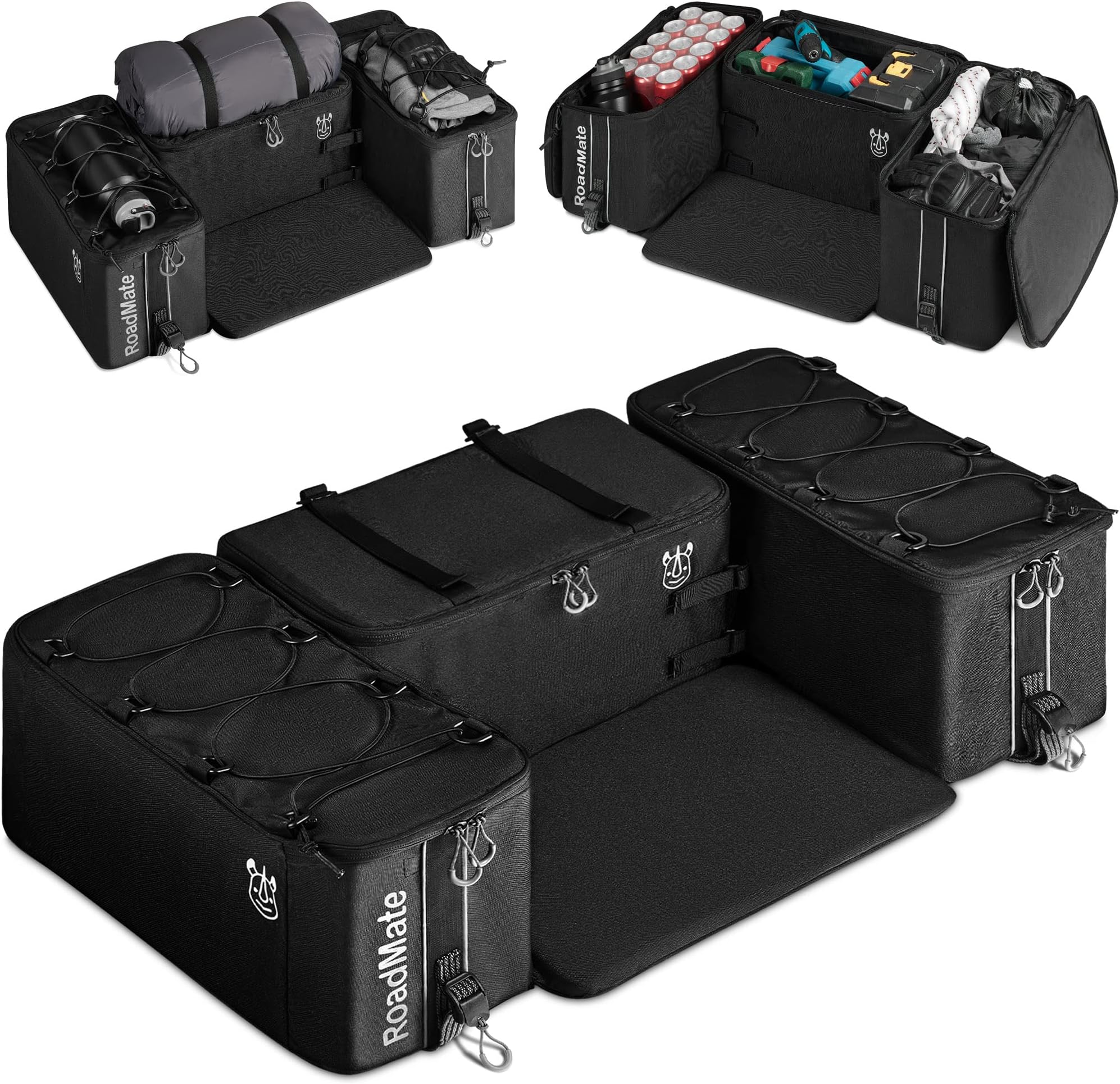 Multi-Purpose ATV Storage Bag Set | Padded, Reinforced Boxes | Fits Any ATV | Rear Seat Backrest | 3 Bags 18x9x10.2 inches Each | Essential Four Wheeler ATV Accessories