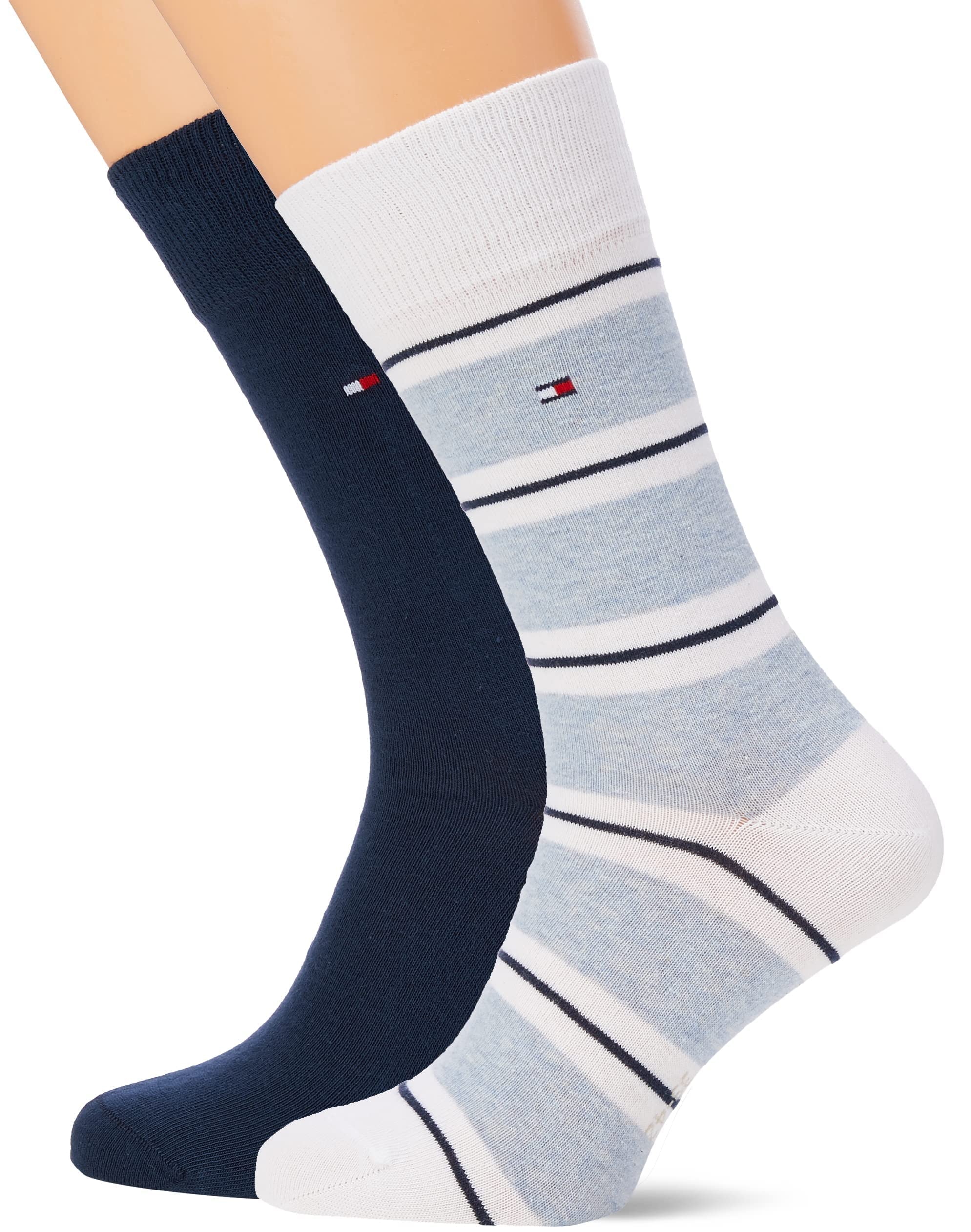 Tommy Hilfiger mens Rugby Colorblock Classic Sock, blue, 39-42 (2er Pack)