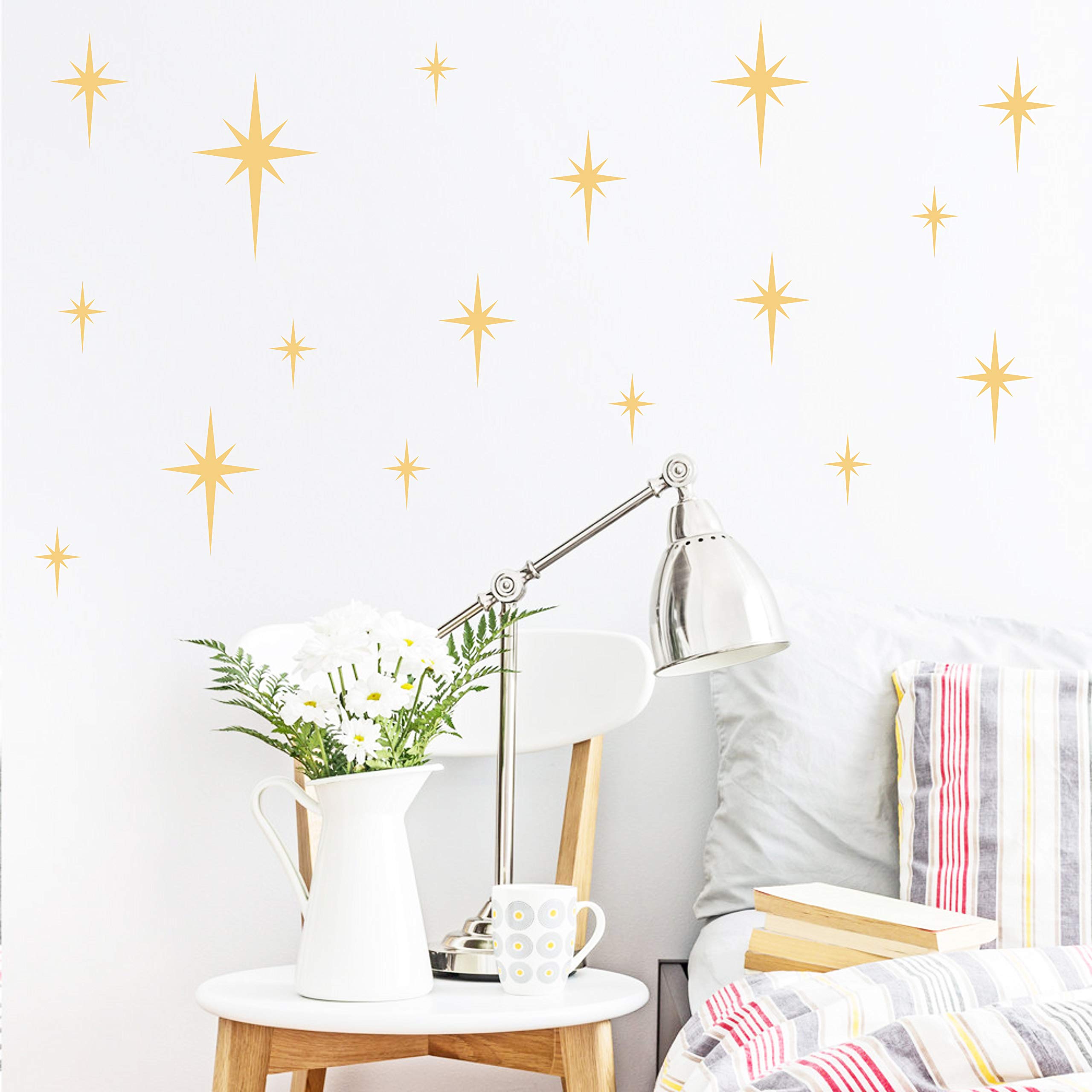 GESTYZ 190 Pcs Matte Vinyl Star Wall Decals - Removable Nursery & Kids Room Decor (White) - View #7