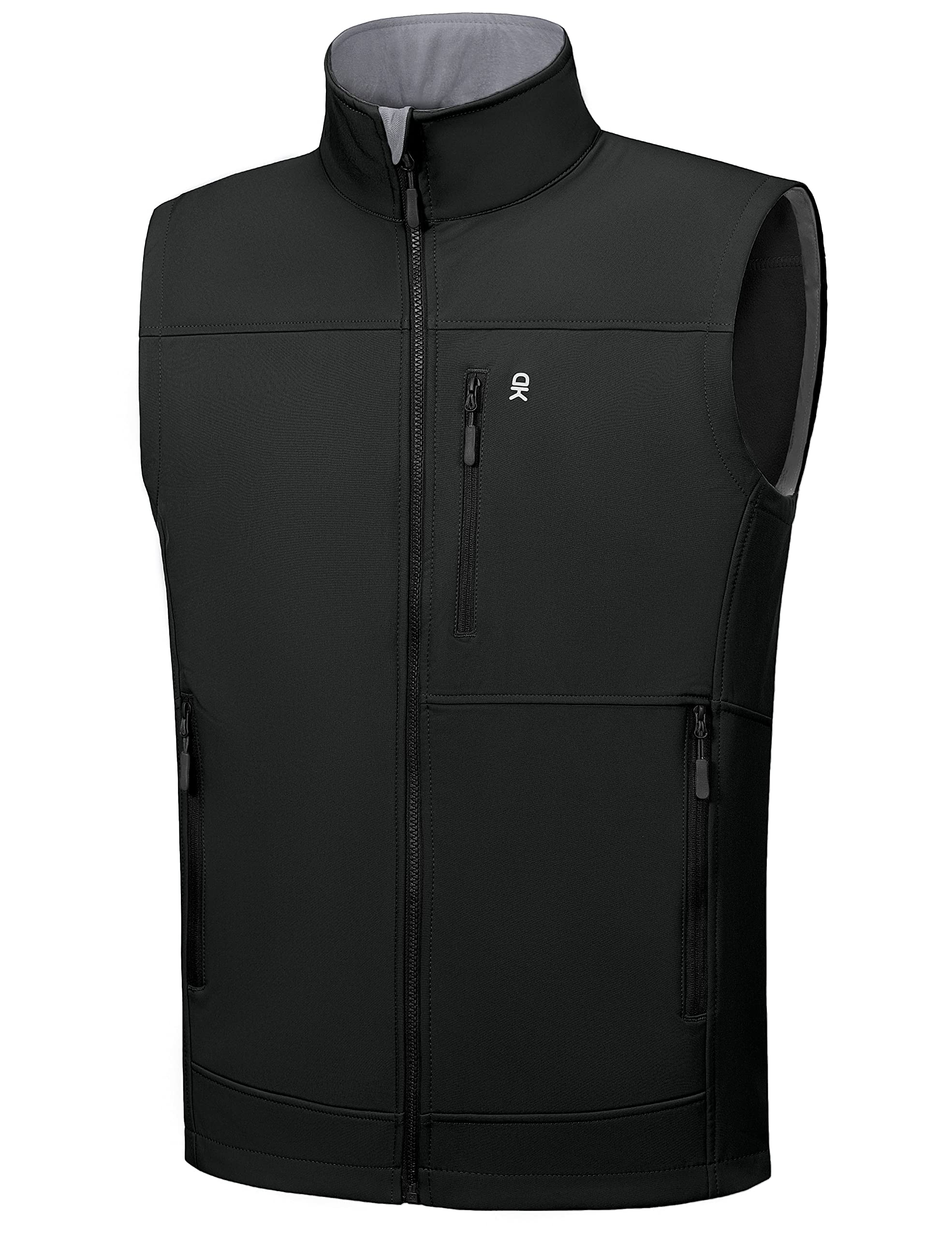 Little Donkey Andy Men's Waterproof Softshell Sleeveless Jacket Windproof Warm Breathable Fleece Vest for Running, Hiking, Golf