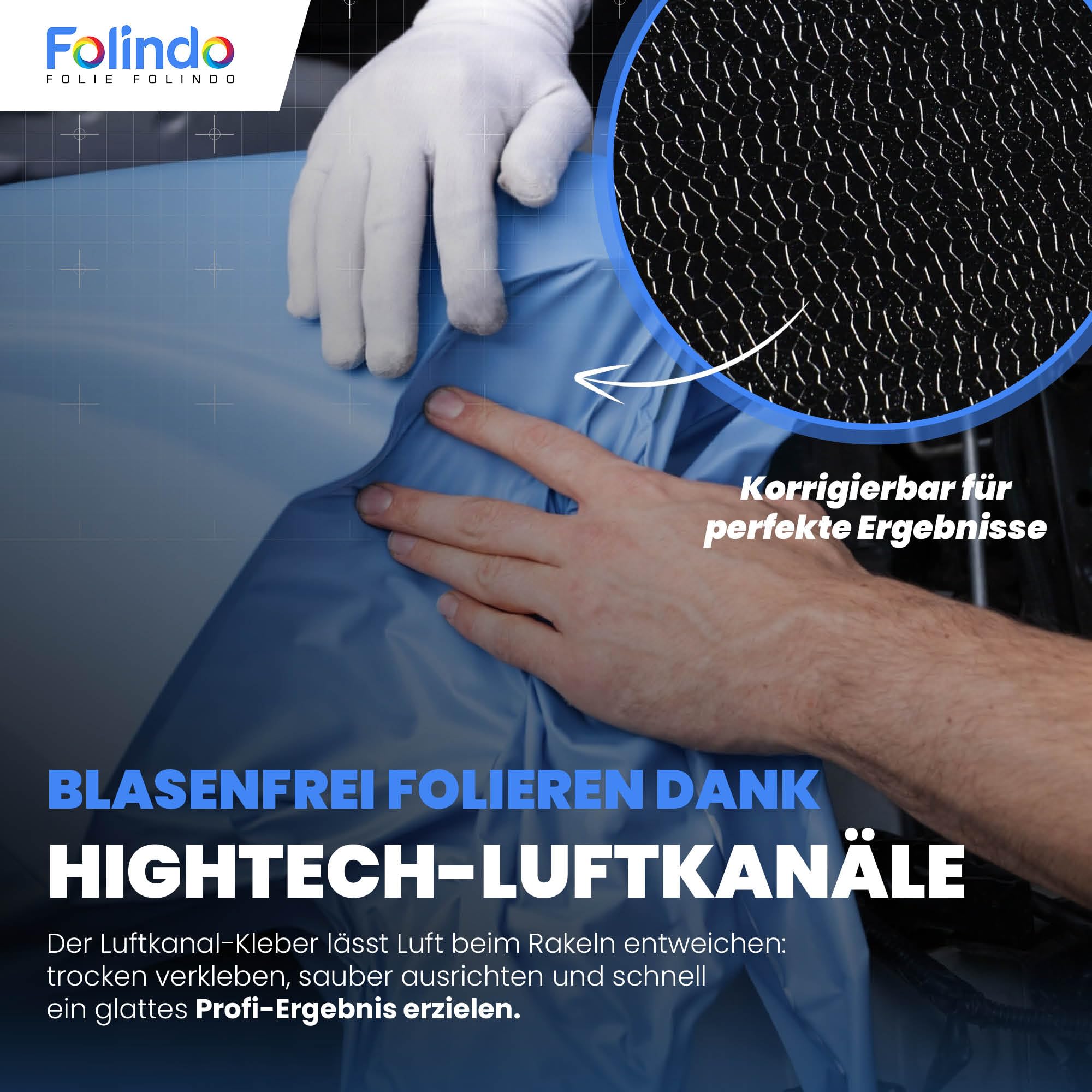 Folindo Autofolie Grau Matt (9€/m²) - 5 x 1,52 m – Selbstklebende Auto Lackschutzfolie mit Luftkanal Technik – Blasenfreie Auto Folierung inkl. Rakel & Cutter – Car Wrapping Folie