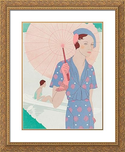 Renaud, M 28x34 Large Gold Ornate Frame and Double Matted Museum Art Print Titled Art, Taste, Beauty, Leaves of Feminine Elegance