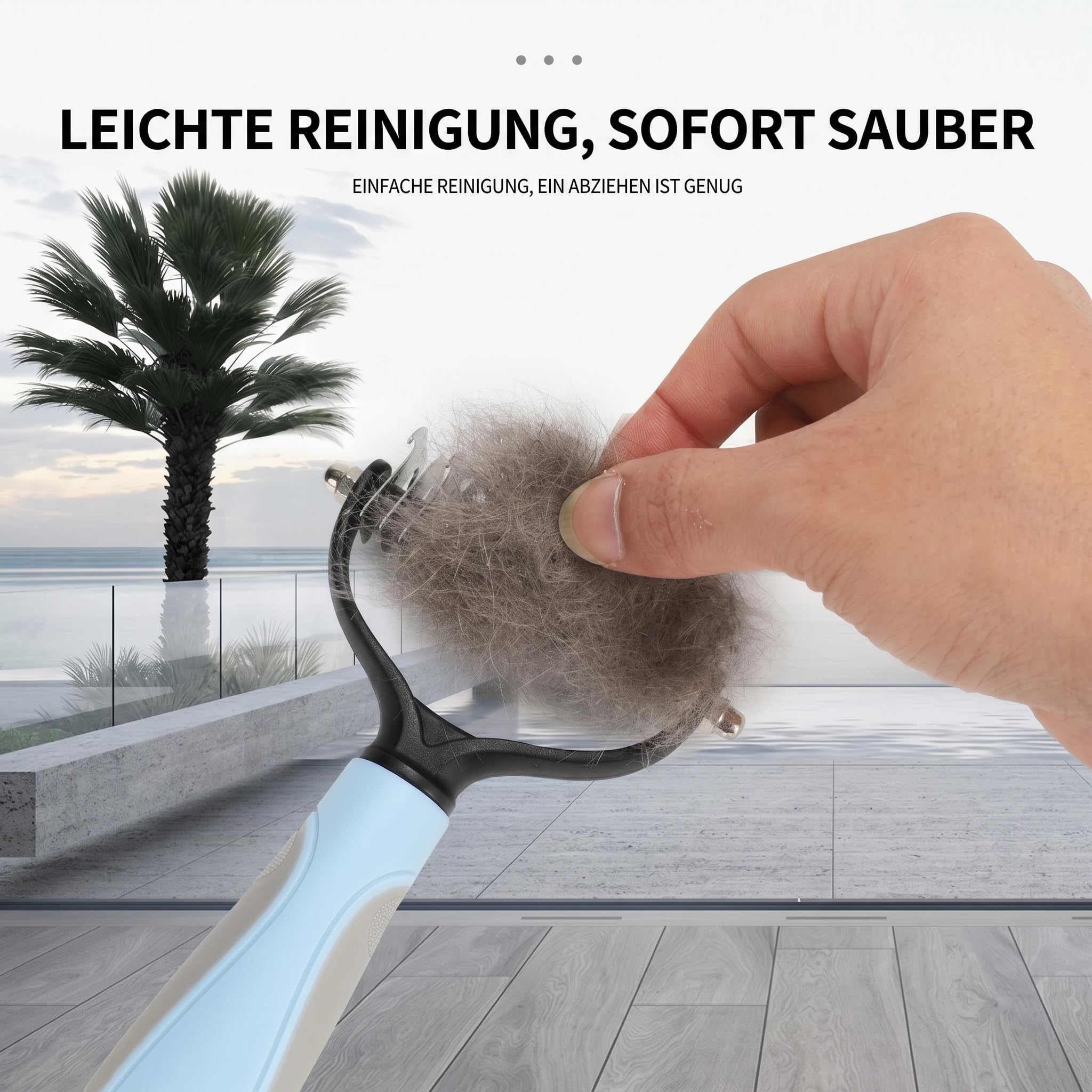 Pet Pro Grooming Tool, Unterwollkamm für Hunde Katzen 17 Zähne 2pcs | Edelstahl, TPR Griff, 17 Zähne, 2er Set, Langhaar Kurzhaar, Rundkopf, Fellpflege, Entfilzen, Blau Rosa