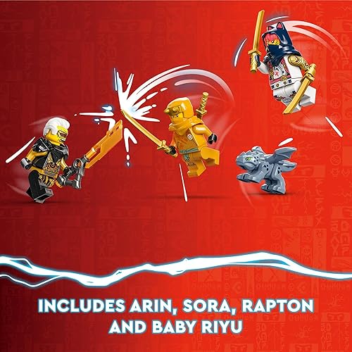 Miniatura 5 de LEGO NINJAGO Sora - Juguetes de construcción transformables para niños, con un corredor de bicicletas Mech Ninja, un dragón bebé y 3 minifiguras,