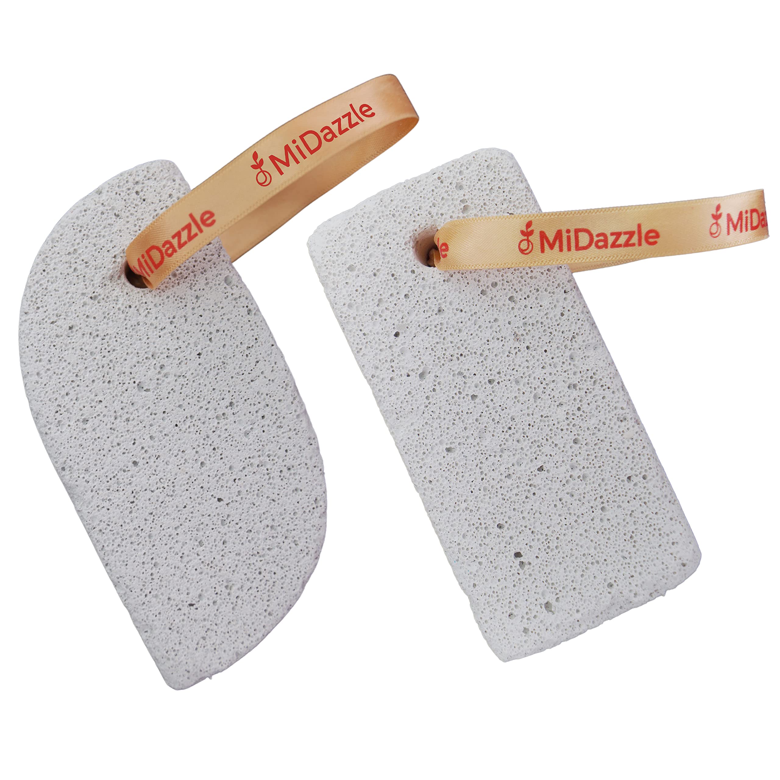Midazzle Leaf & rectangle Shaped Pumice Stone - Medium (White) - Pack of 2