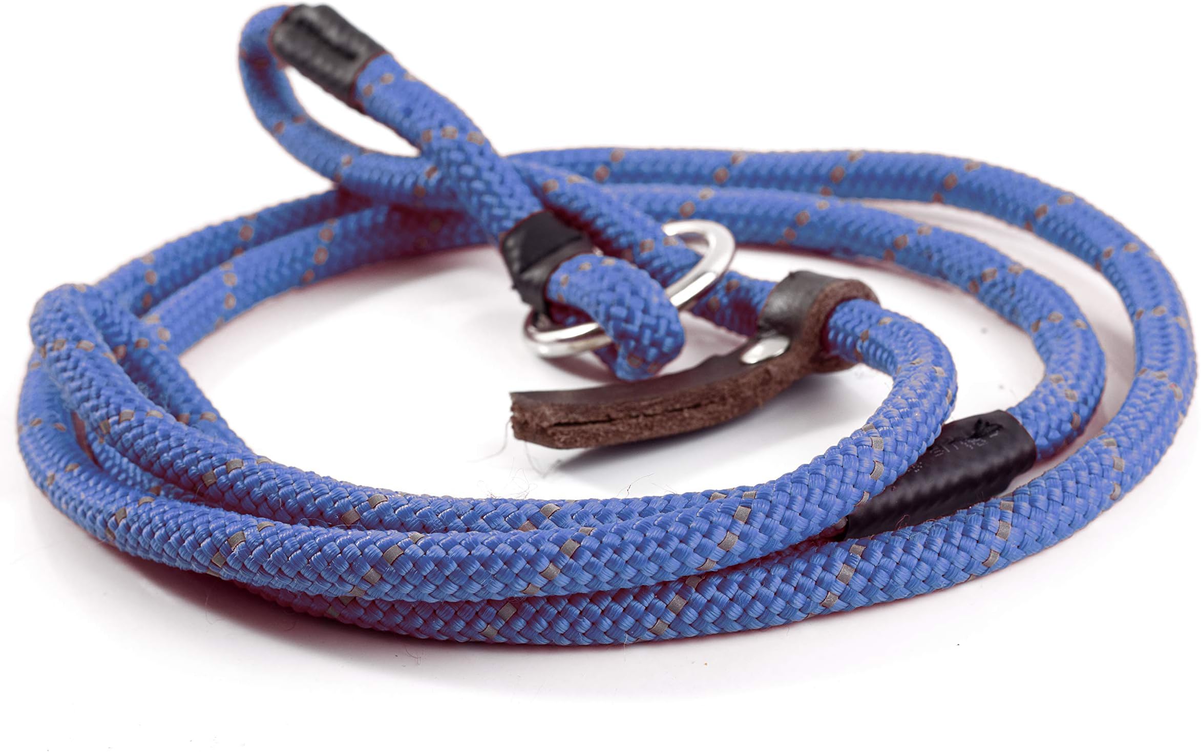 Gee Tac Figure of Eight Soft Hi Viz Dog Lead - BLUE
