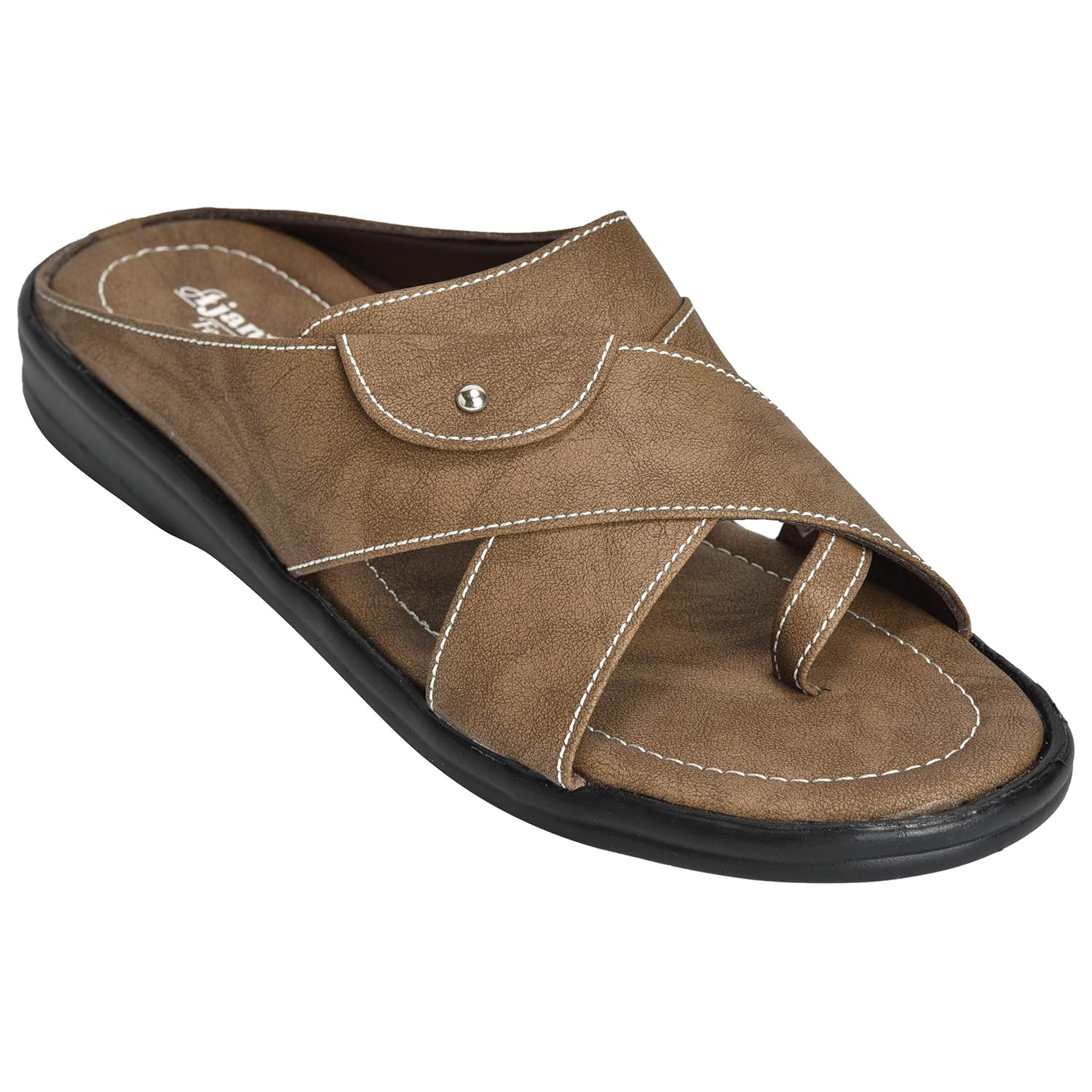 Ajanta Men’s Brown Synthetic Leather Sandal Ajanta Men’s Brown Synthetic Leather Sandal