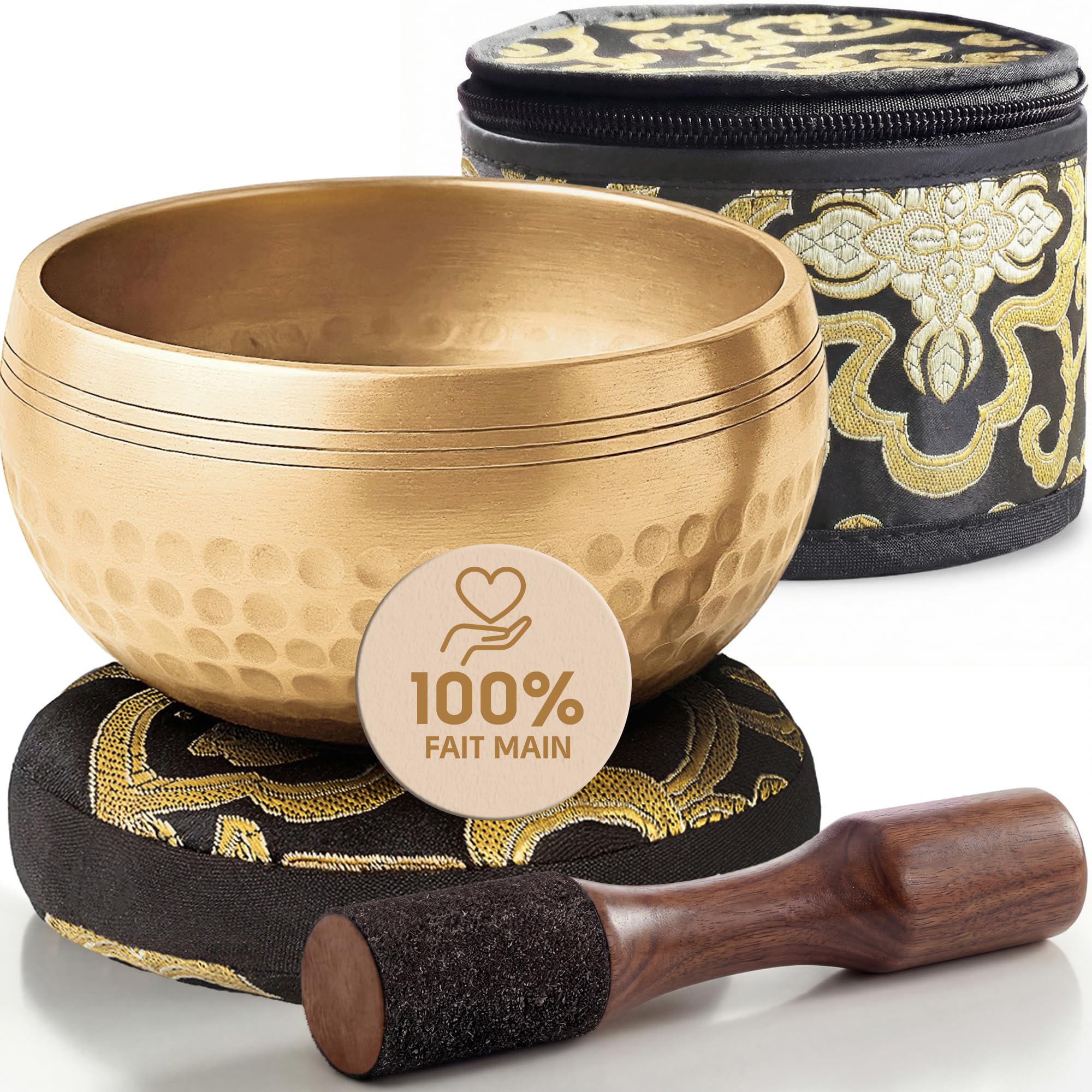 Bol Chantant Tibétain Silent Mind – Anti-stress Authentique, Facile à Utiliser, Sonorité Apaisante, Fabriqué à la Main dans l’Himalaya, Parfait comme Idée Cadeau pour la Sophrologie et la Méditation