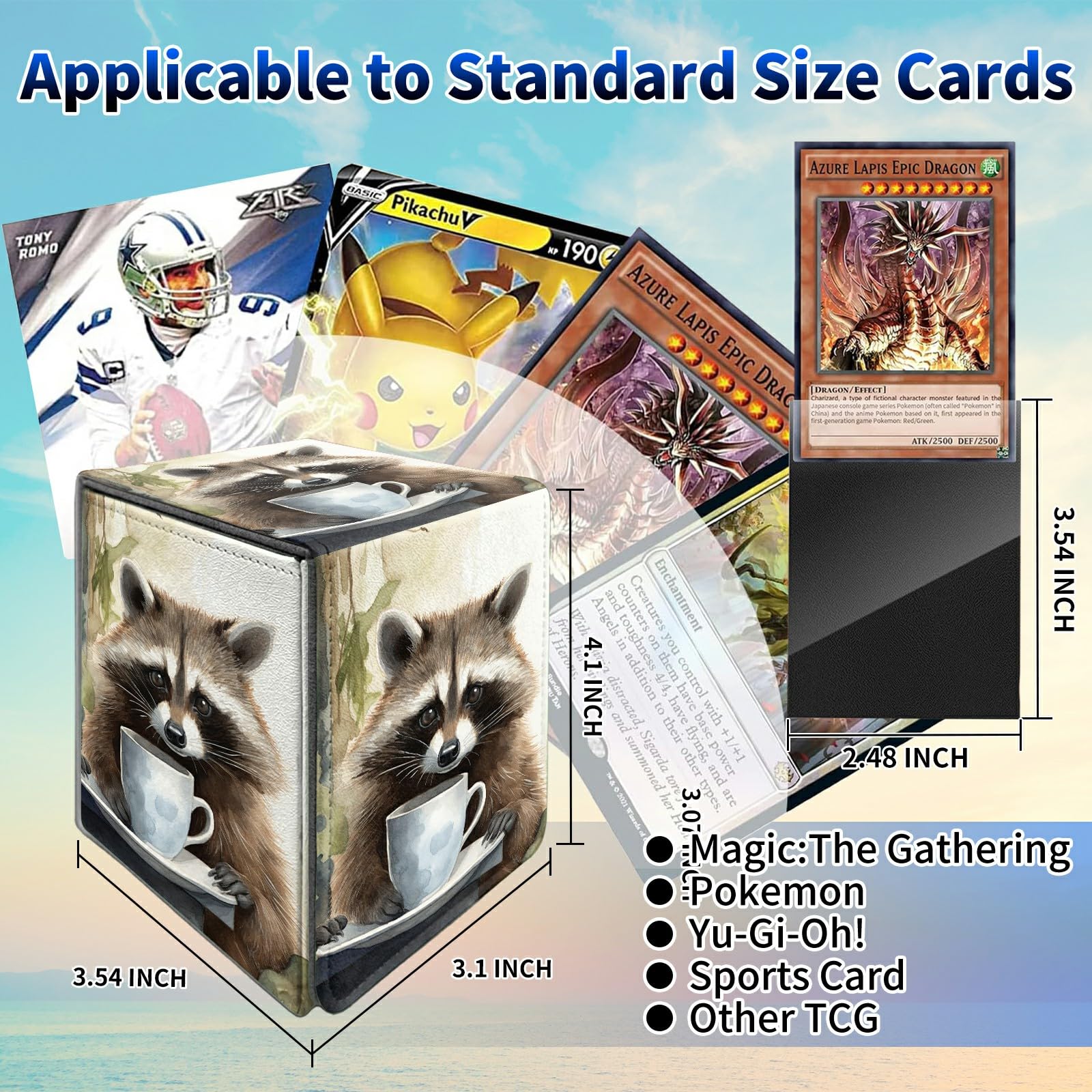 mtg raccoon cards Amazon.com: Dikoer Raccoon Card Deck Box, MTG Commander Deck Box Card Deck  Case for Trading Cards, 100+ Sleeved Cards with PU Leather Magnetic Card  Storage Box for TCG CCG Magic Cards :