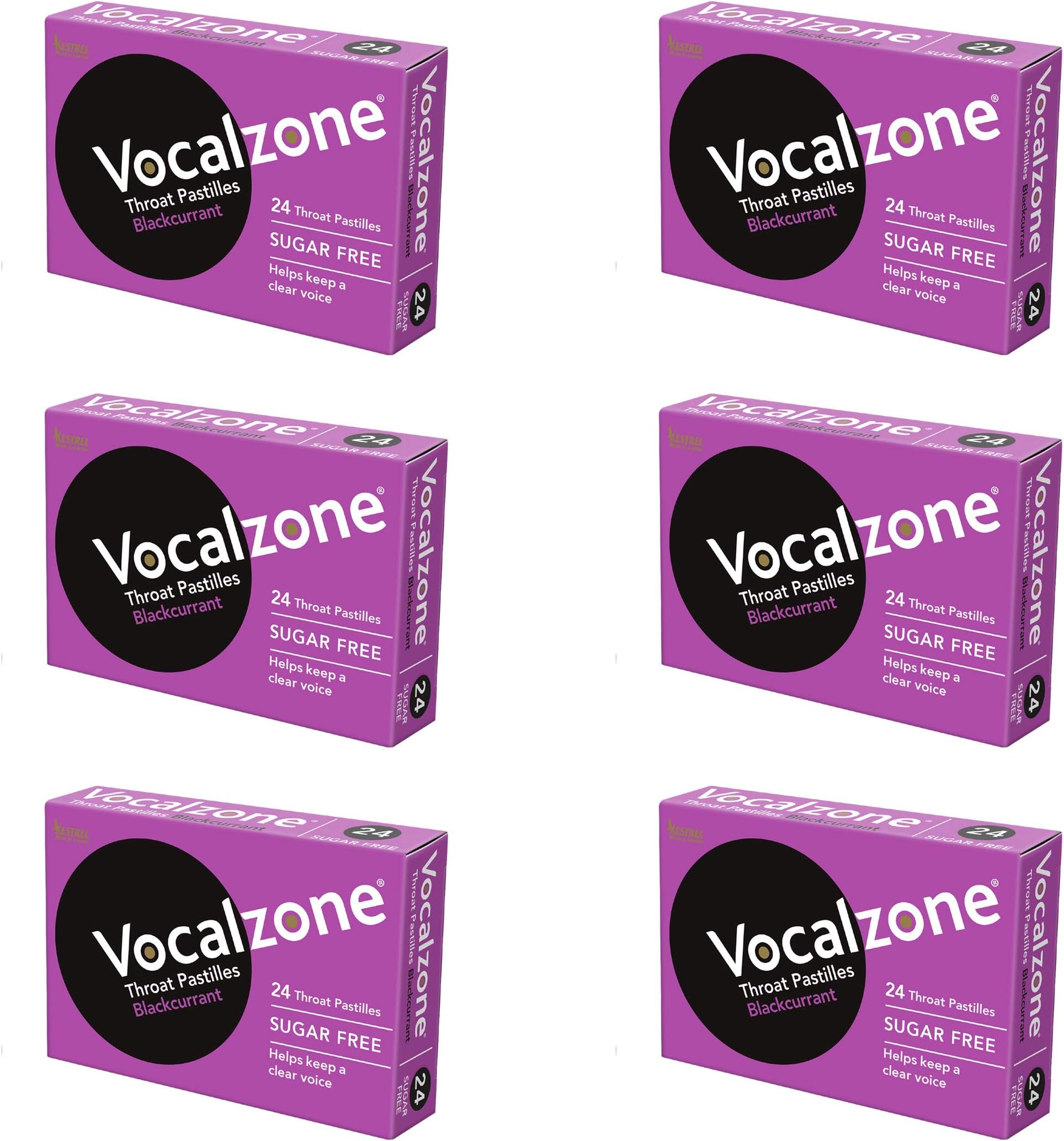 Throat Pastilles Blackcurrant Sugar Free 6 Packs 24- for Sore Throats and Hoarseness When Overusing Your Voice. Produced and Sold in the United Kingdom Since 1912.