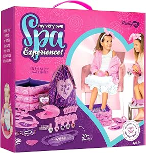 Spa Day Gift Set for Girls - Kids Manicure Pedicure Kit for Ages 8, 9, 10-12 Year Old Girl Gifts - Nail Art Salon + Sensory Beads Foot Spa + Accessories Kit - Self Care Toys Age 8-12