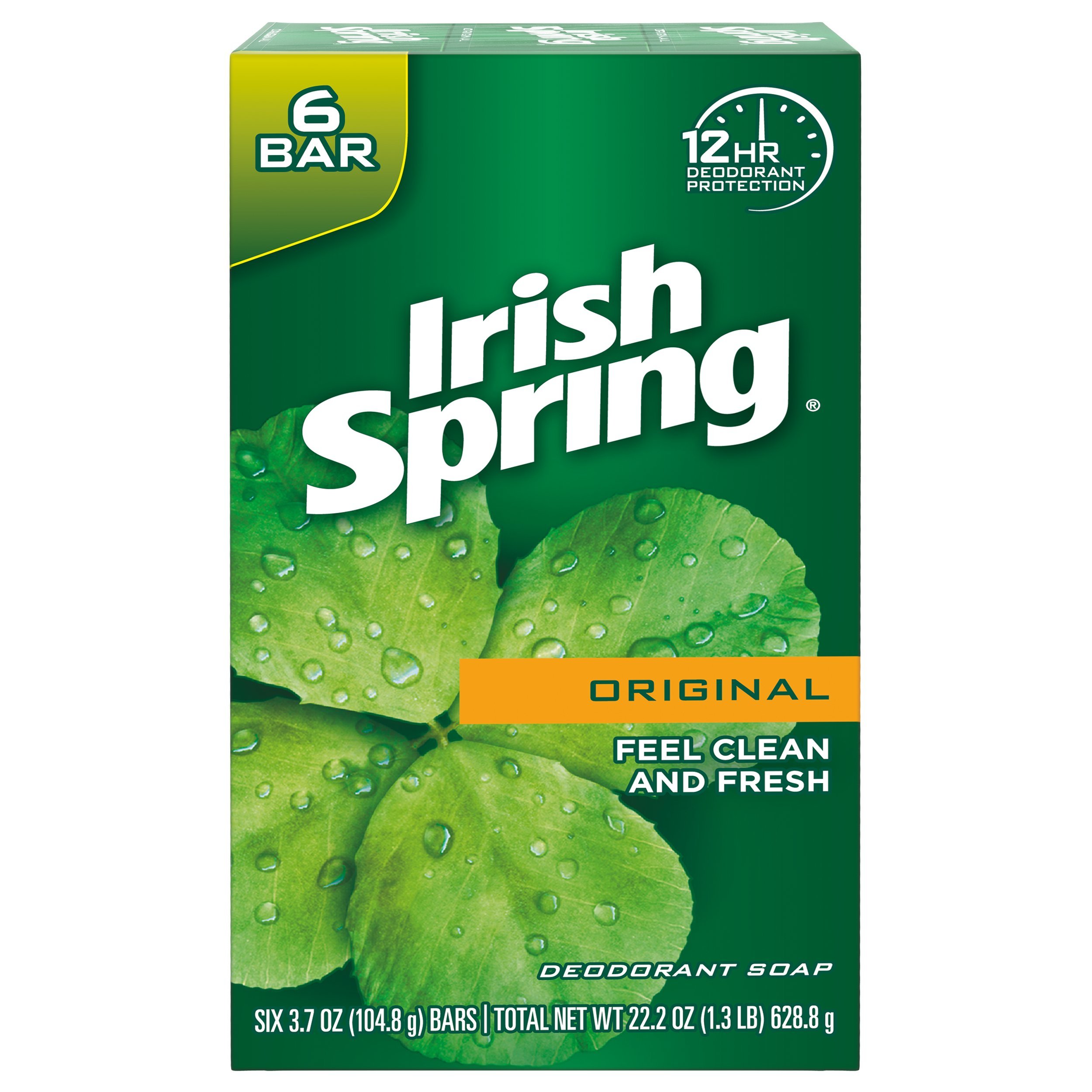 Irish Spring Deodorant Soap 3.75 Ounce (6 Bar)