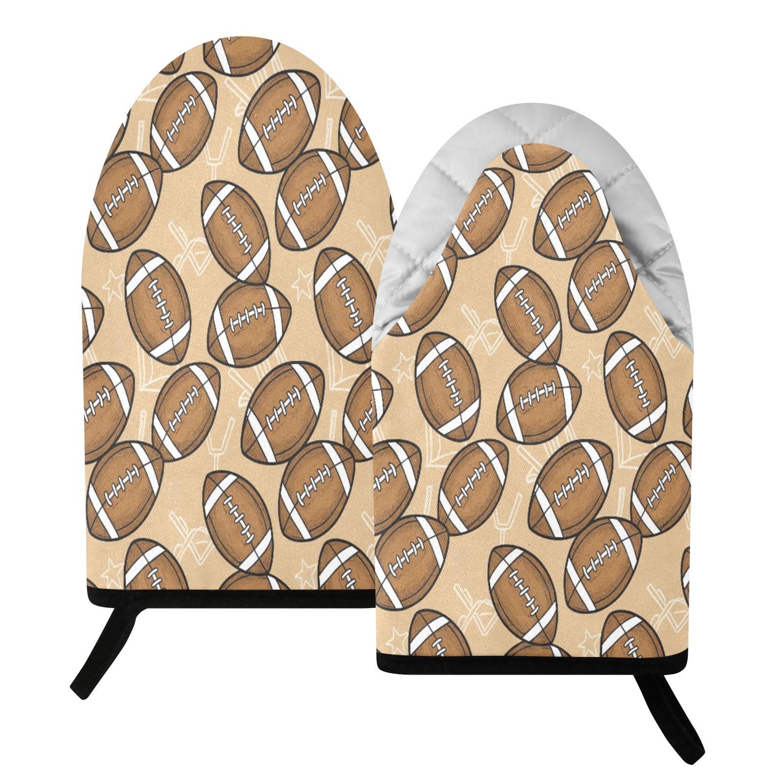 BURSTDDY Rugby Oven Mitt,Heat Resistant Kitchen Mitts for Cooking