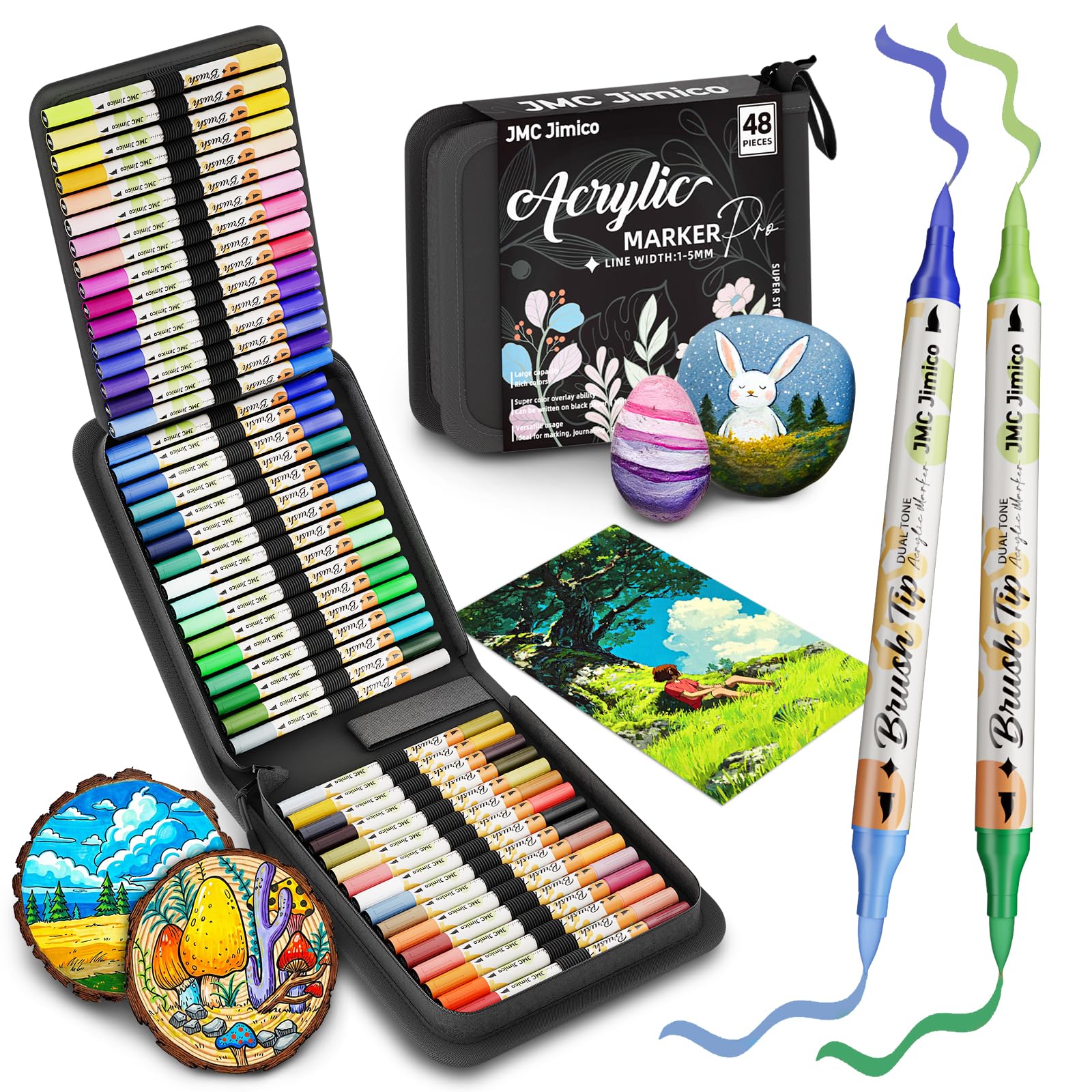 Amazon.com: JMC Jimico 96 Colors Acrylic Marker Pro Set,Dual-Color