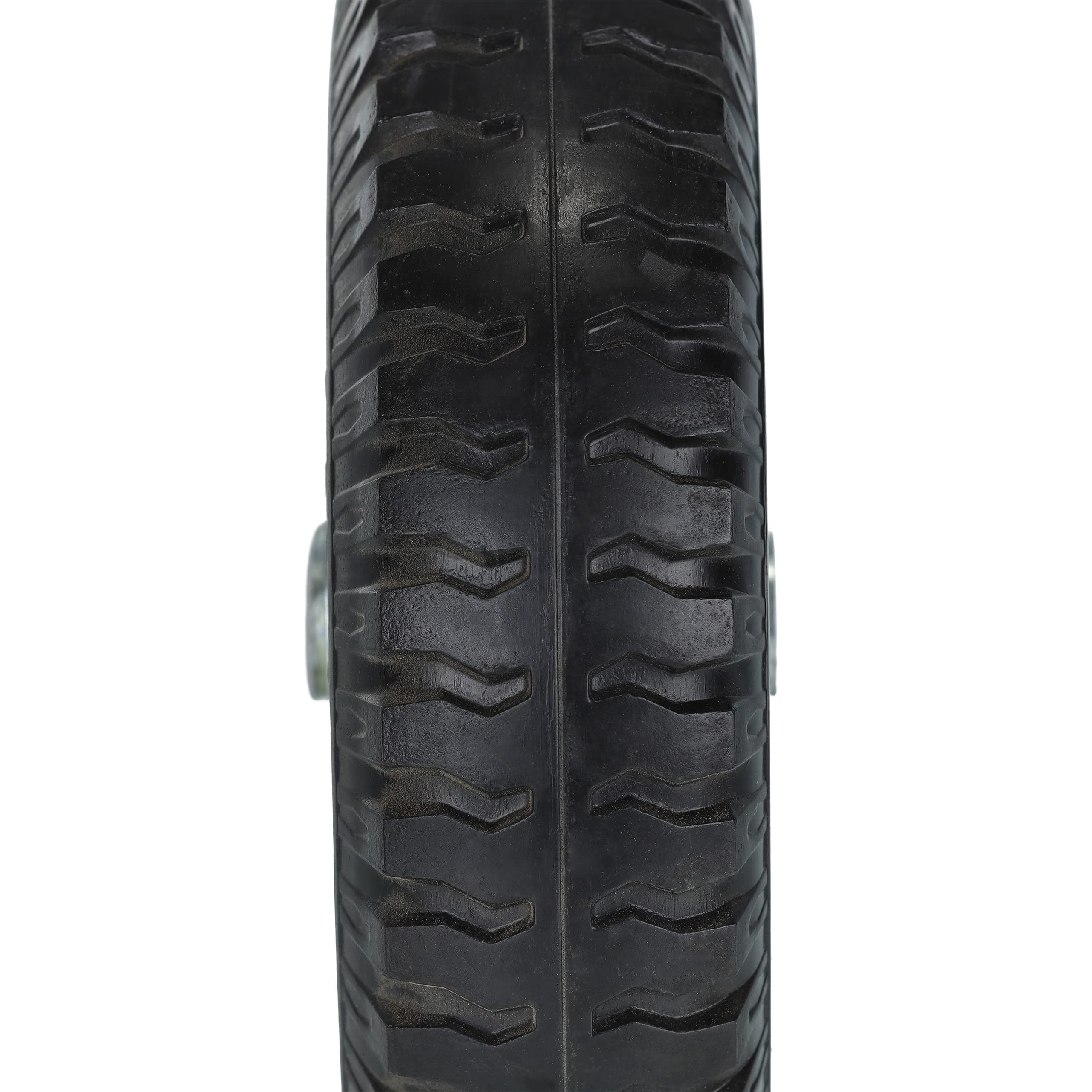 Relaxdays Set da 2 Ruote Carriole, 2.50-4, in Gomma Piena con Cerchione in Acciaio, Ruotino Regge 80 kg, Nero Grigio