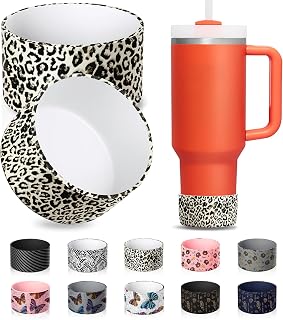 2Pcs Protective Silicone Boot For Stanley Quencher Tumbler 30 oz 40 oz & IceFlow 20oz 30oz & Hydro Flask Water Bottle 12-24oz & Simple Modern 40 oz Tumbler- Cup Bottom Sleeve - Stanley Cup Accessories