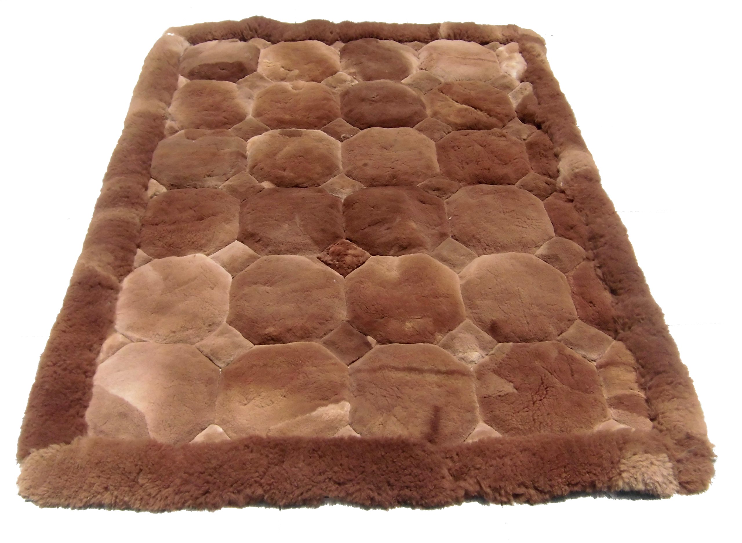Alfombra de piel de alpaca peruana peluda para dormitorio y salón marrón oscuro 90x60