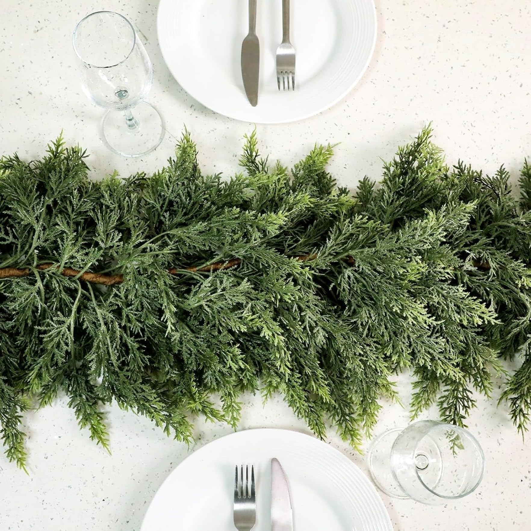 Guirlande de Noël en cèdre Artificiel Vert, PVC Souple, 2, 7 m, pour cheminée, intérieur ou extérieur