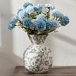 6.38" Ceramic Vase for Home Decor, Decorative Terracotta Farmhouse Rustic Vases for Living Room Kitchen Bedroom Bathroom Entryway Mantel Table, Pottery Vases for Grass Pampas Dried Fresh Flowers