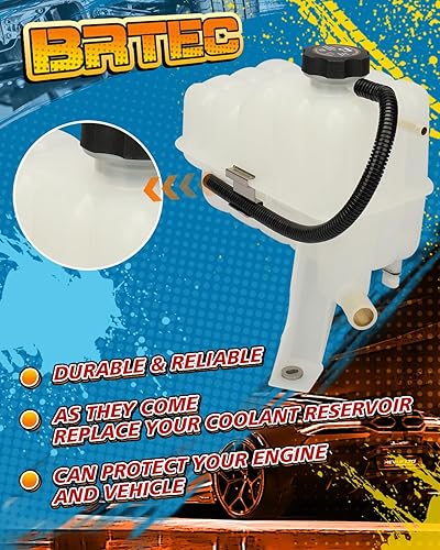 Miniatura 5 de Tanque de depósito de recuperación de desbordamiento de refrigerante del motor con sensor y tapa 1999-2007 para Chevy Silverado 1500 HD Suburban