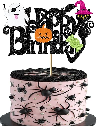 Miniatura 7 de Finestore168 - Decoración para pastel de cumpleaños de Halloween, calabaza, fantasma, caramelo, decoración de Halloween, suministros de fiesta de