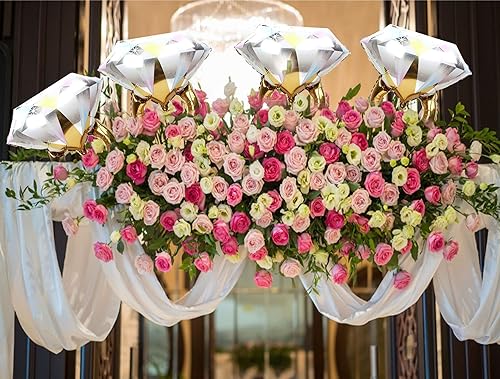 Miniatura 6 de 2 globos de aluminio con anillo de diamantes, suministros para bodas, despedidas de soltera, matrimonios, compromisos