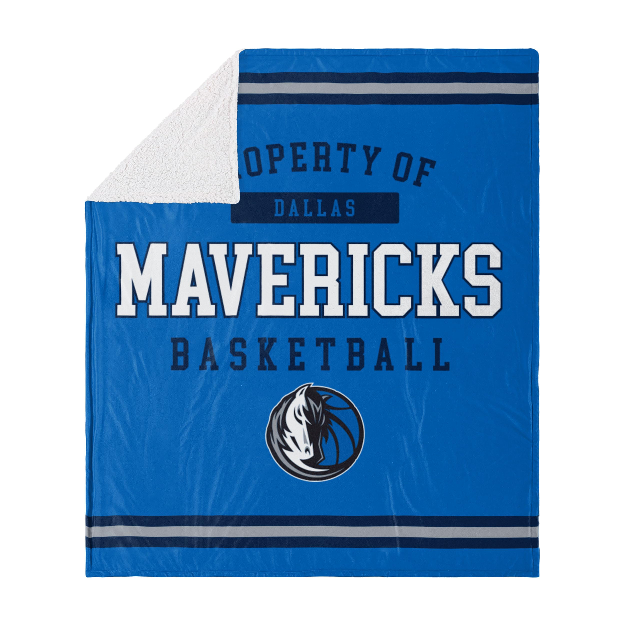 Couverture Polaire Sherpa Dallas Mavericks NBA plaid de canapé chaud 152x177cm