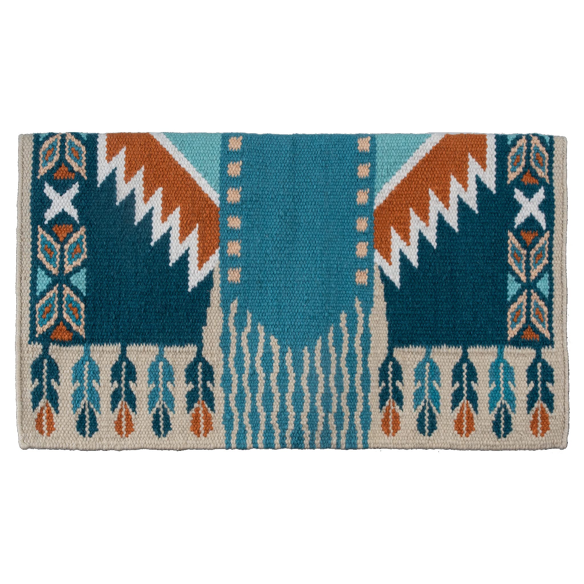 Mustang Good Medicine Reining Glory 38x34 Show Saddle Blanket Tan/Turq