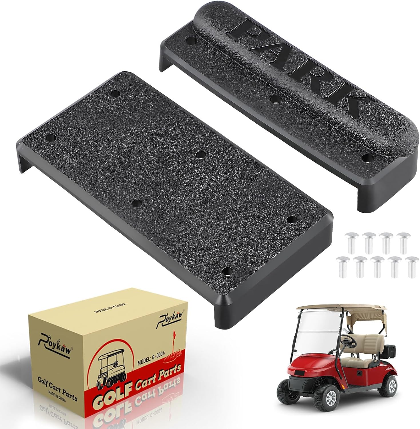 Roykaw Golf Cart Brake Pedal Pad Compatible with EZGO TXT and Marathon Gas & Electric 1971-1992 Golf Carts, TXT Brake Pedal, Replace OEM# 70274-G01, 14395-G1, 10234-G6, 10234-G7, 15826-G1, 12700-G1