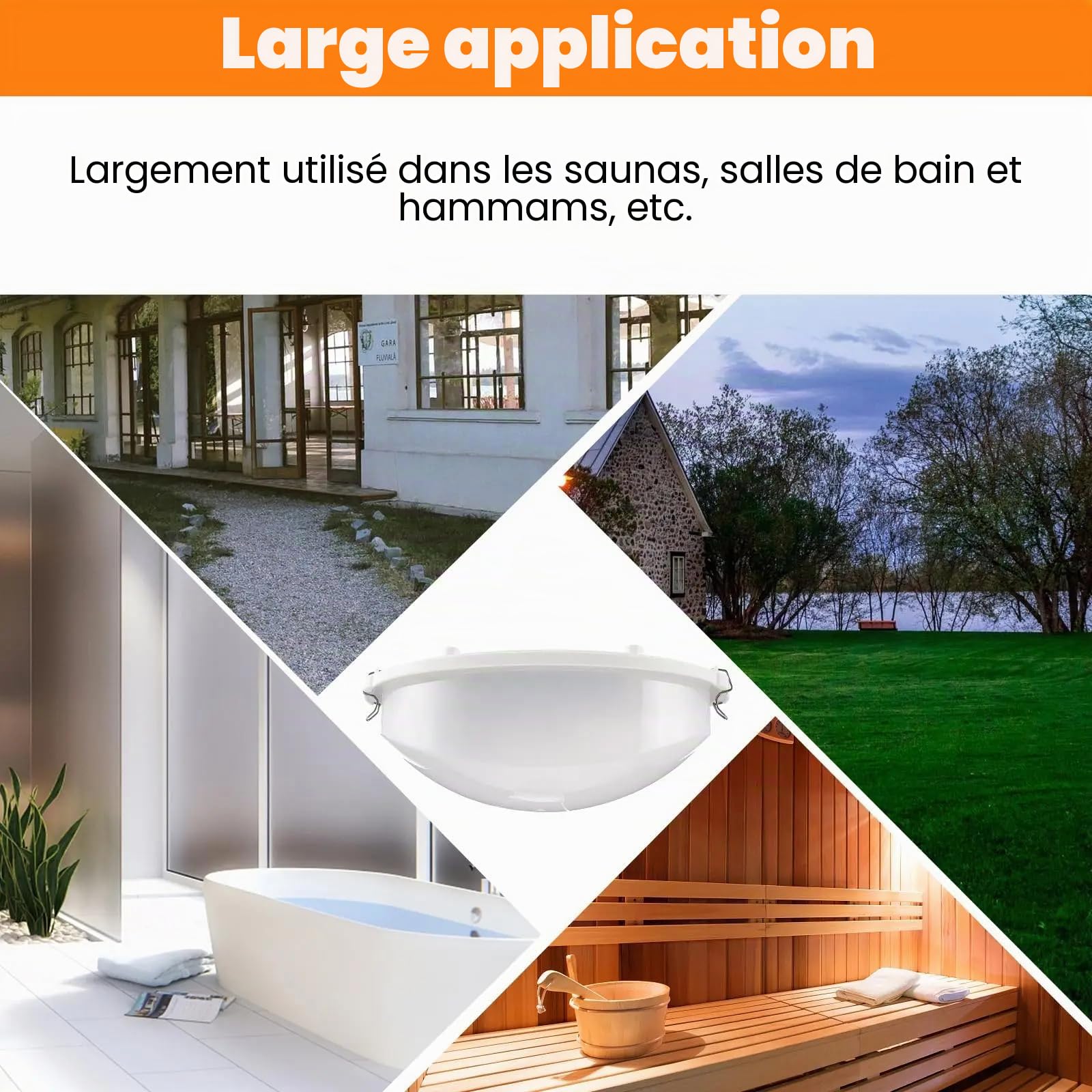 Lampe De Sauna Mumusuki éClairage De Sauna LumièRe De Sauna, LumièRe De Sauna LED Bain De Vapeur Anti-DéFlagrant RéSistant Aux Hautes TempéRatures dans Le Sauna LumièRe Large Bande